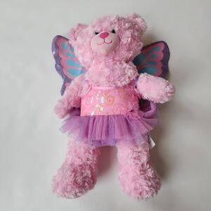 Build-A-Bear Pink Fairy Bear with Purple Wings BAB